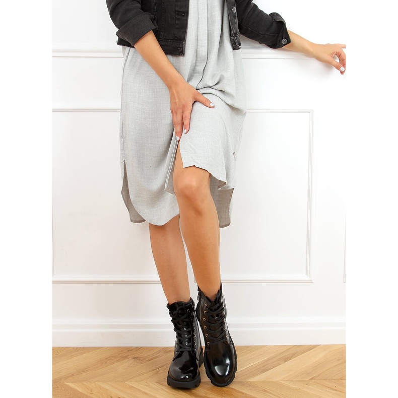 Trabajadores con cordones negros Y9551 Negro 1