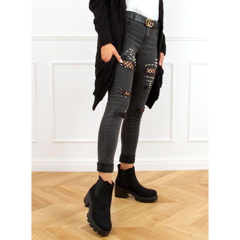 Botines Chelsea negros con suela gruesa CH19201 Negro 1