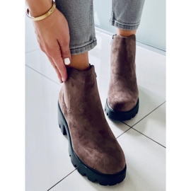 Botines Chelsea con suela gruesa beige oscuro CH19201 Caqui 2