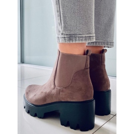 Botines Chelsea con suela gruesa beige oscuro CH19201 Caqui 3