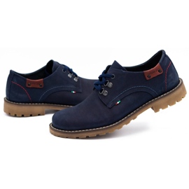 Olivier Zapatos hombre botines piel 812MP azul marino 6