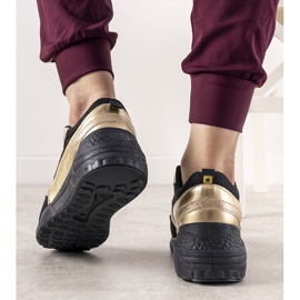 Zapatillas negras con inserciones Montessori doradas negro dorado 2