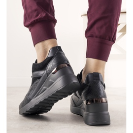 Zapatillas negras con estampado de piel de serpiente de Halsey negro 1 Zapatillas negras con estampado de piel de serpiente de Halsey negro 1