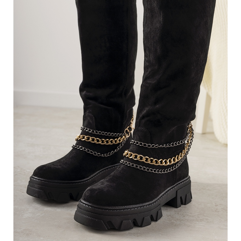 Botas negras con cadena Saturday negro 1