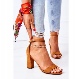 PS1 Sandalias de gamuza en una barra de camello Florence marrón 3