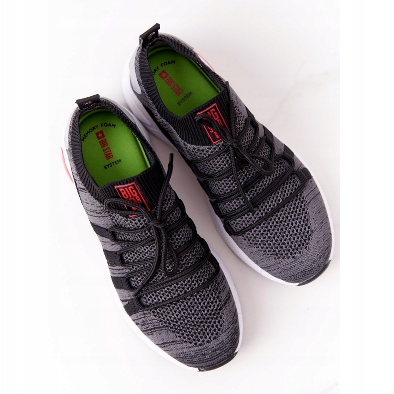 Big Star Zapatos deportivos femeninos espuma de memoria gran estrella hh274532 gris oscuro 4