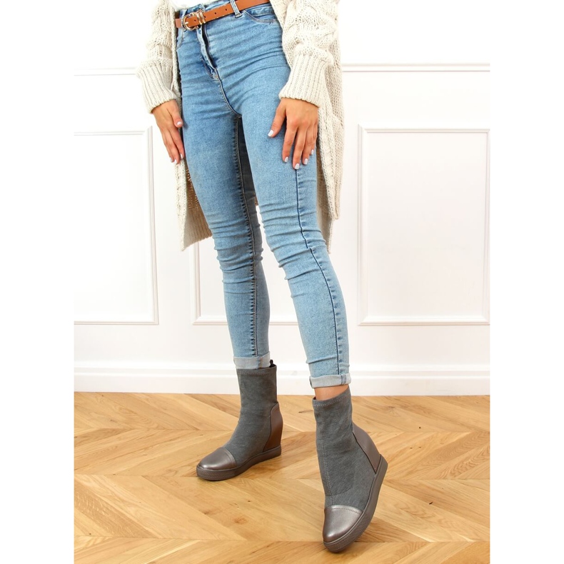 Gris Tacones de cuña Sock HQ887 Gris 1 Gris Tacones de cuña Sock HQ887 Gris 1