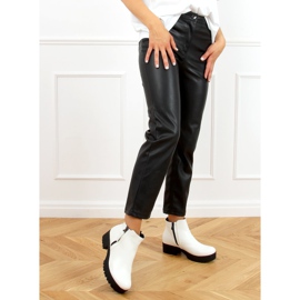 Blanco 9B1053 Botas blancas de suela gruesa 1