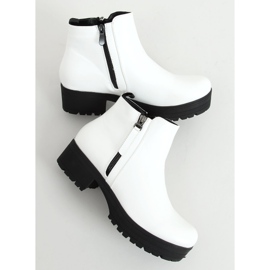 Blanco 9B1053 Botas blancas de suela gruesa 3