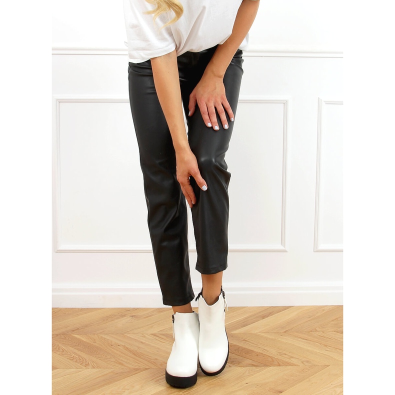 Blanco 9B1053 Botas blancas de suela gruesa 2