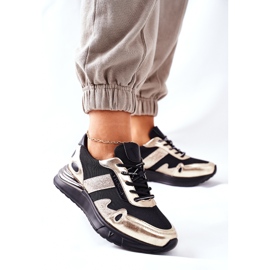 Vinceza Zapatillas Deportivas Mujer Zapatillas Negras y Doradas Manitoba negro dorado 2