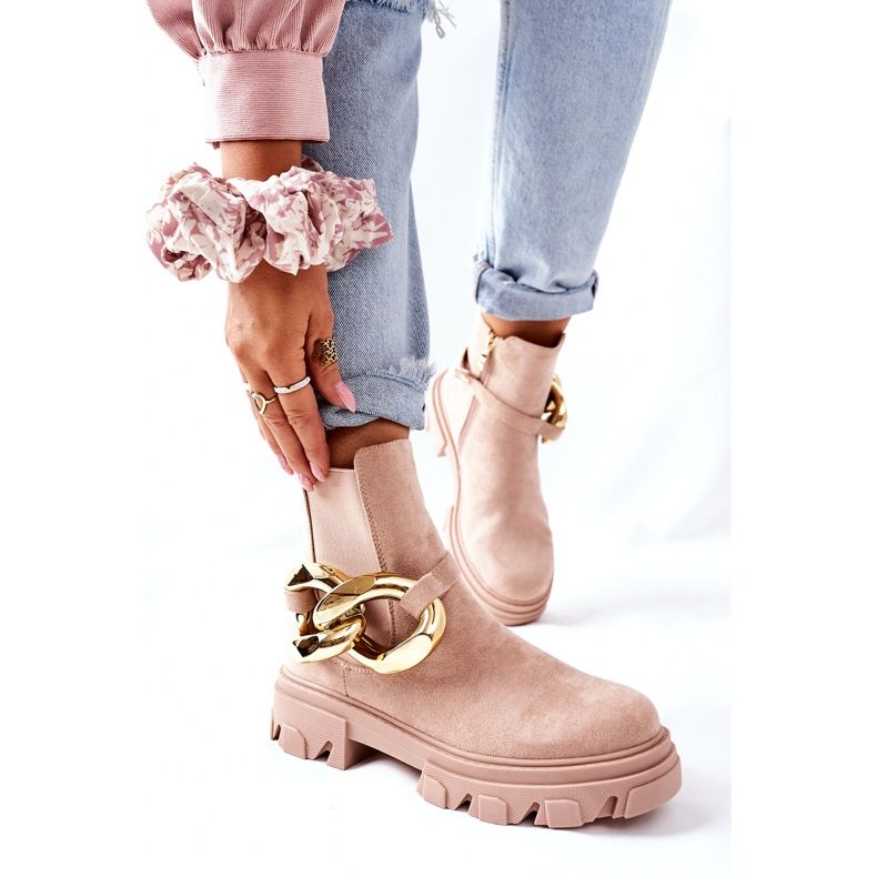 S.Barski Botas de abrigo para mujer Botas Jodhpur Beige Visione 2