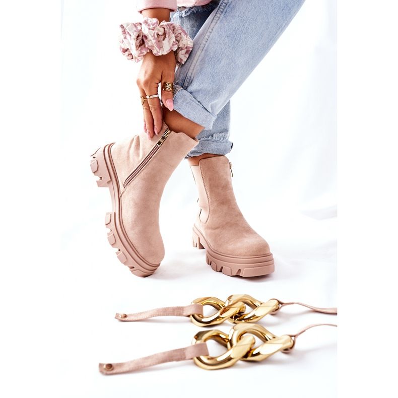 S.Barski Botas de abrigo para mujer Botas Jodhpur Beige Visione 1