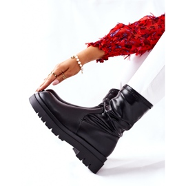 S.Barski Botas de mujer Black Doubler con vástago elástico negro 1