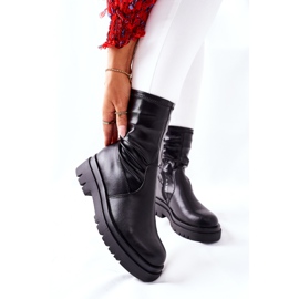 S.Barski Botas de mujer Black Doubler con vástago elástico negro 2