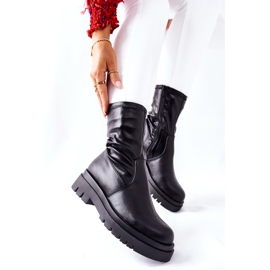 S.Barski Botas de mujer Black Doubler con vástago elástico negro 4