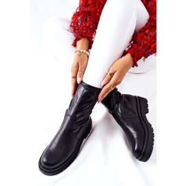 S.Barski Botas de mujer Black Doubler con vástago elástico negro 6