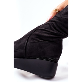 S.Barski Botas de cuña de ante S. Barski Black Celina negro 6