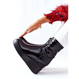 S.Barski Botas De Mujer En Cuña Lacada Negra Therapie negro 1