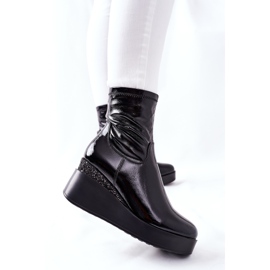 S.Barski Botas De Mujer En Cuña Lacada Negra Therapie negro 3