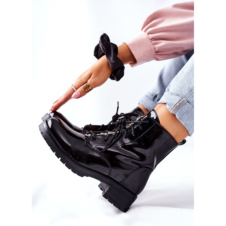 S.Barski Botas de Mujer Lacadas Negras Maniana negro 1