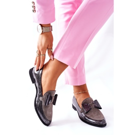 Mocasines Lacados Maciejka Brogues Mujer Gris 04099-03 / 00-1 2