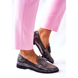 Mocasines Lacados Maciejka Brogues Mujer Gris 04099-03 / 00-1 3