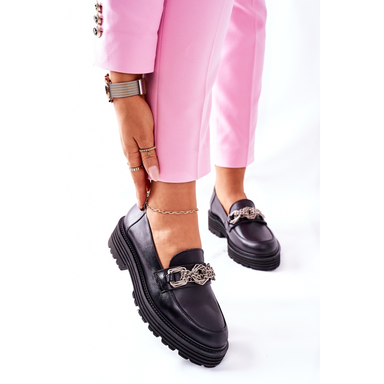 Mocasines Mujer Mocasines Piel Negro Laura Messi 2383 2