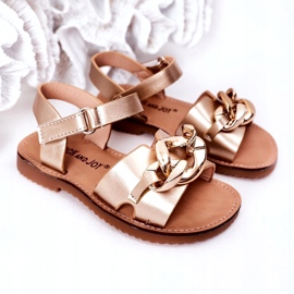 FR1 Sandalias Infantiles Con Cadena Dorada Buffy dorado 1