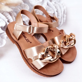 FR1 Sandalias Infantiles Con Cadena Dorada Buffy dorado 2