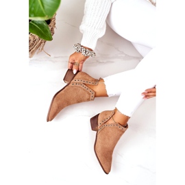 Botas caladas con aberturas, Camel Western beige 1