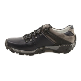 Bednarek Polish Shoes Zapatos de senderismo de piel para hombre 116 azul marino gris 1