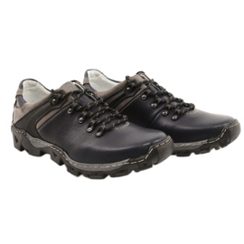Bednarek Polish Shoes Zapatos de senderismo de piel para hombre 116 azul marino gris 4