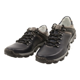 Bednarek Polish Shoes Zapatos de senderismo de piel para hombre 116 azul marino gris 2