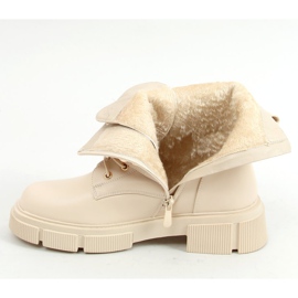 Botas militares beige con cadena HB-106 PU / BEIGE 4