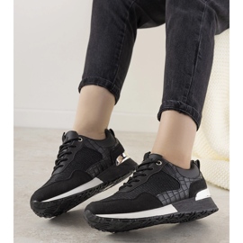 Deportivas negras con motivo de piel de cocodrilo Zariza negro 2