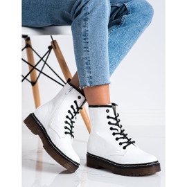 SHELOVET Botas de trabajadores blancos con piel 3