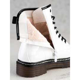 SHELOVET Botas de trabajadores blancos con piel 1