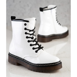 SHELOVET Botas de trabajadores blancos con piel 5