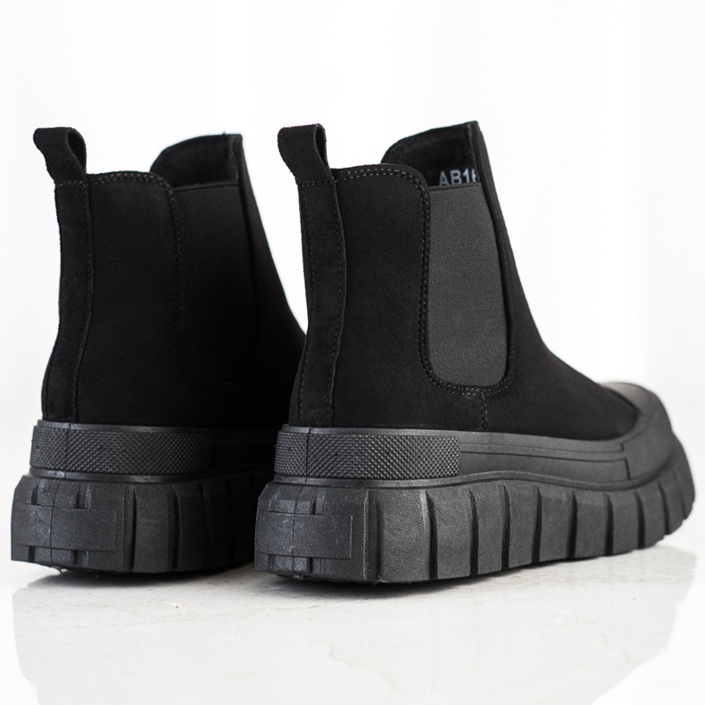 SHELOVET Botas Chelsea de moda en la plataforma negro 1