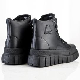 SHELOVET Zapatillas con cuero ecológico en la plataforma negro 1