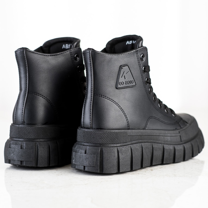 SHELOVET Zapatillas con cuero ecológico en la plataforma negro 1