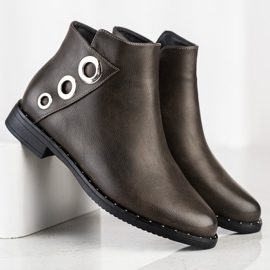 Goodin Botas con adornos de plata marrón 1
