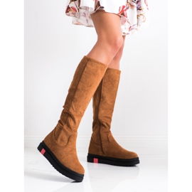 Seastar Botas de ante con plataforma marrón 2