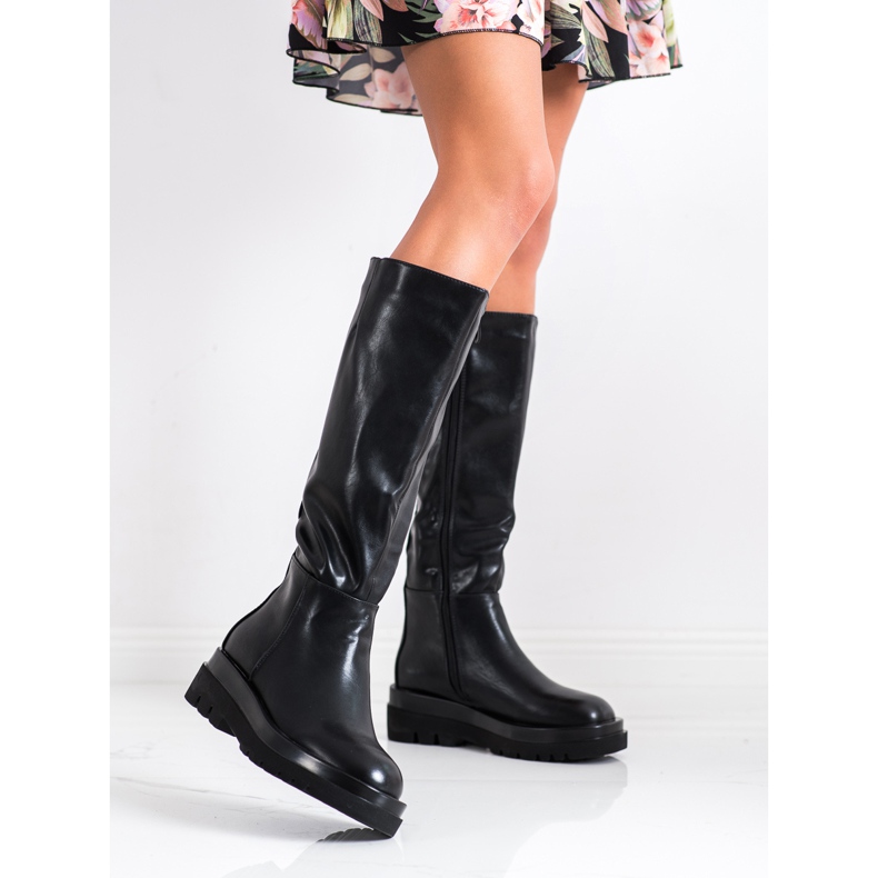 Seastar Botas de plataforma de moda negro 1 Seastar Botas de plataforma de moda negro 1