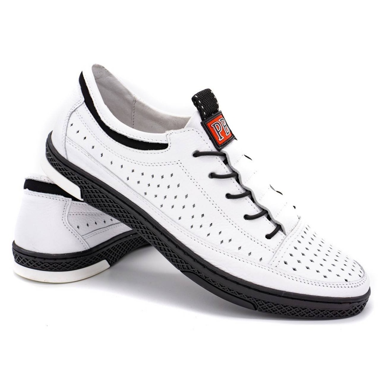 Polbut Zapatos de verano para hombre en piel K22 blanco 3