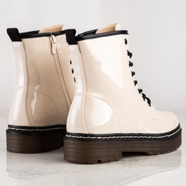 SHELOVET Botas de trabajo beige con piel 4