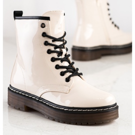 SHELOVET Botas de trabajo beige con piel 5