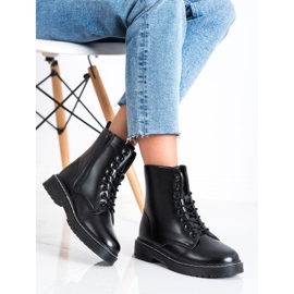 SHELOVET Botas con cordones de moda negro 2 SHELOVET Botas con cordones de moda negro 2