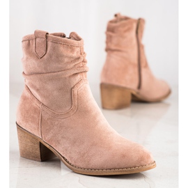 SHELOVET Vaqueras beige clásicas rosado 3
